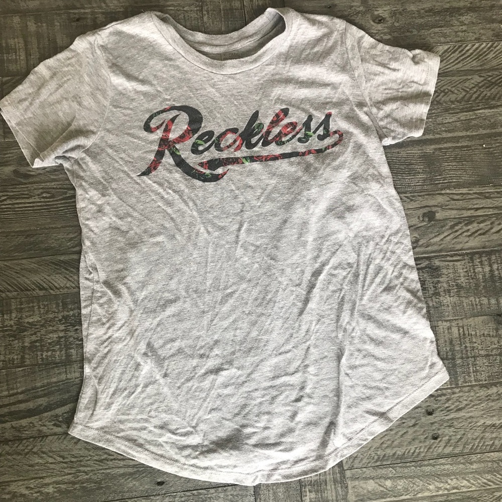 Grey and floral reckless top